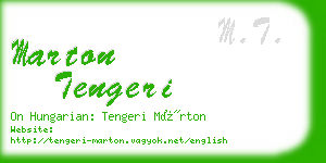 marton tengeri business card